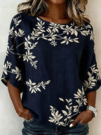 Women's Casual Round Neck Printed Top