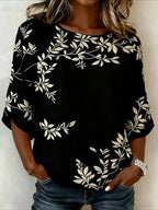 Women's Casual Round Neck Printed Top