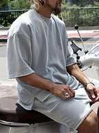 Men's Casual Loose Fit Solid Sports Sets