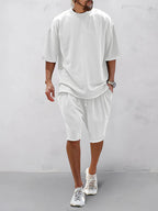 Men's Casual Loose Fit Solid Sports Sets